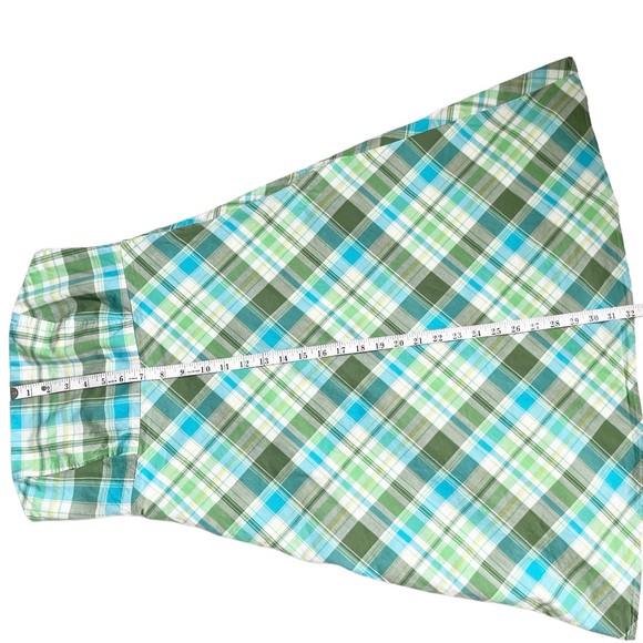 GAP Plaid Retro Dress Strapless Cotton Summer - Picture 10 of 13